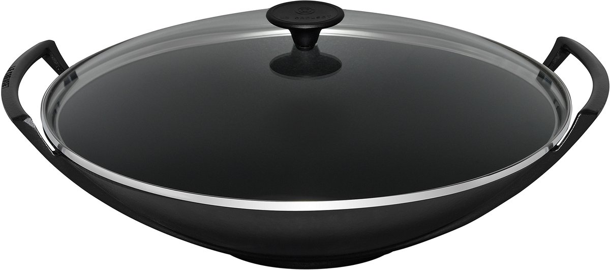 Le Creuset Wok met Glazen Deksel Mat Zwart Ø 36cm 4,5l