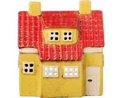 Ib Laursen - Keramieken Huisje - My Home Town - Geel met dakkapel - waxinelichthouder