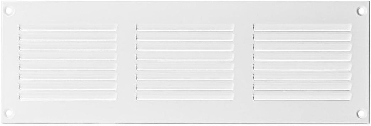 Wit Stalen Ventilatierooster met Insectengaas 300x100mm - Perfect voor Ventilatiesystemen
