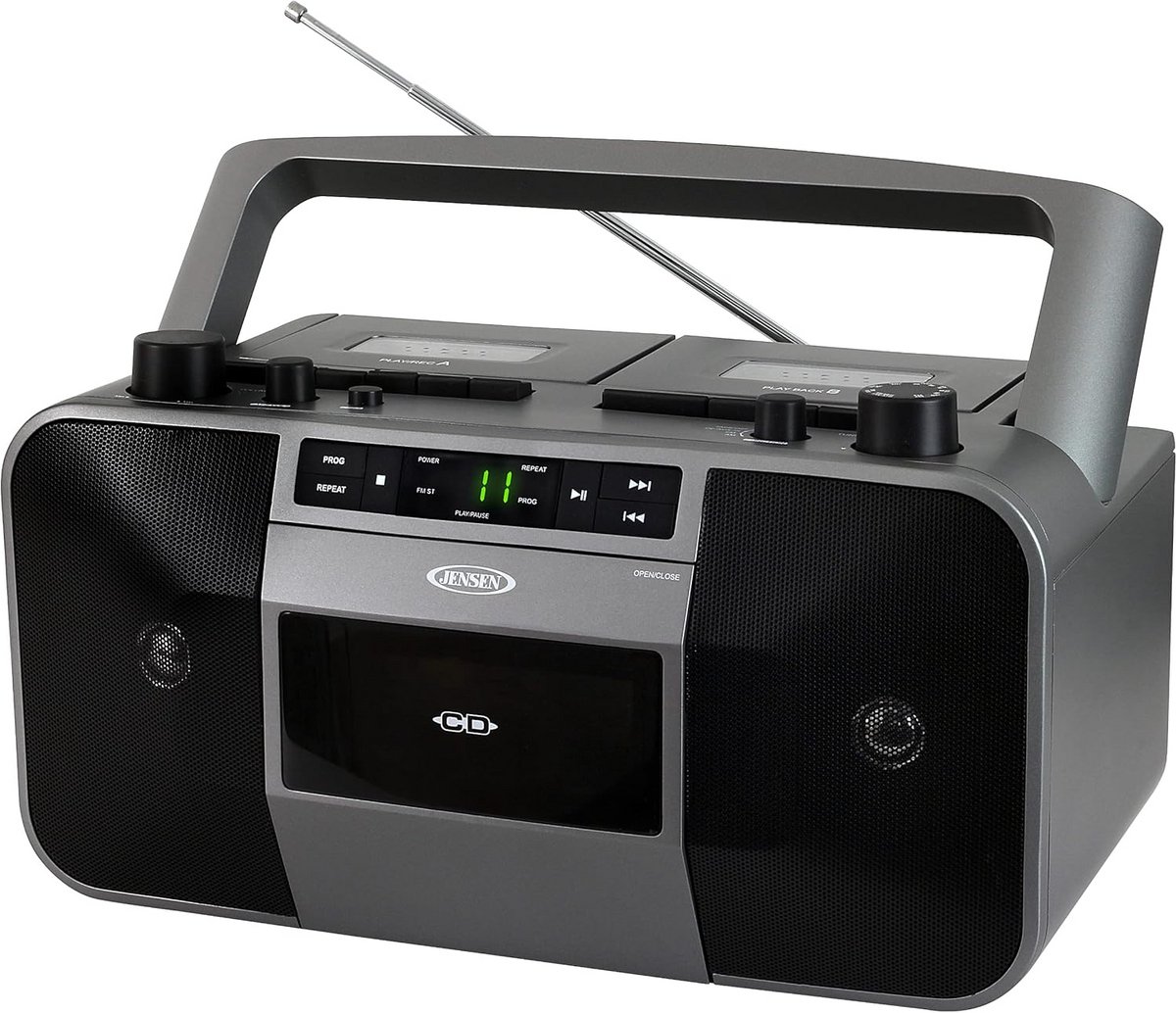 Draagbare Stereo CD-speler en Dual-Deck Cassette Speler met AM/FM Radio