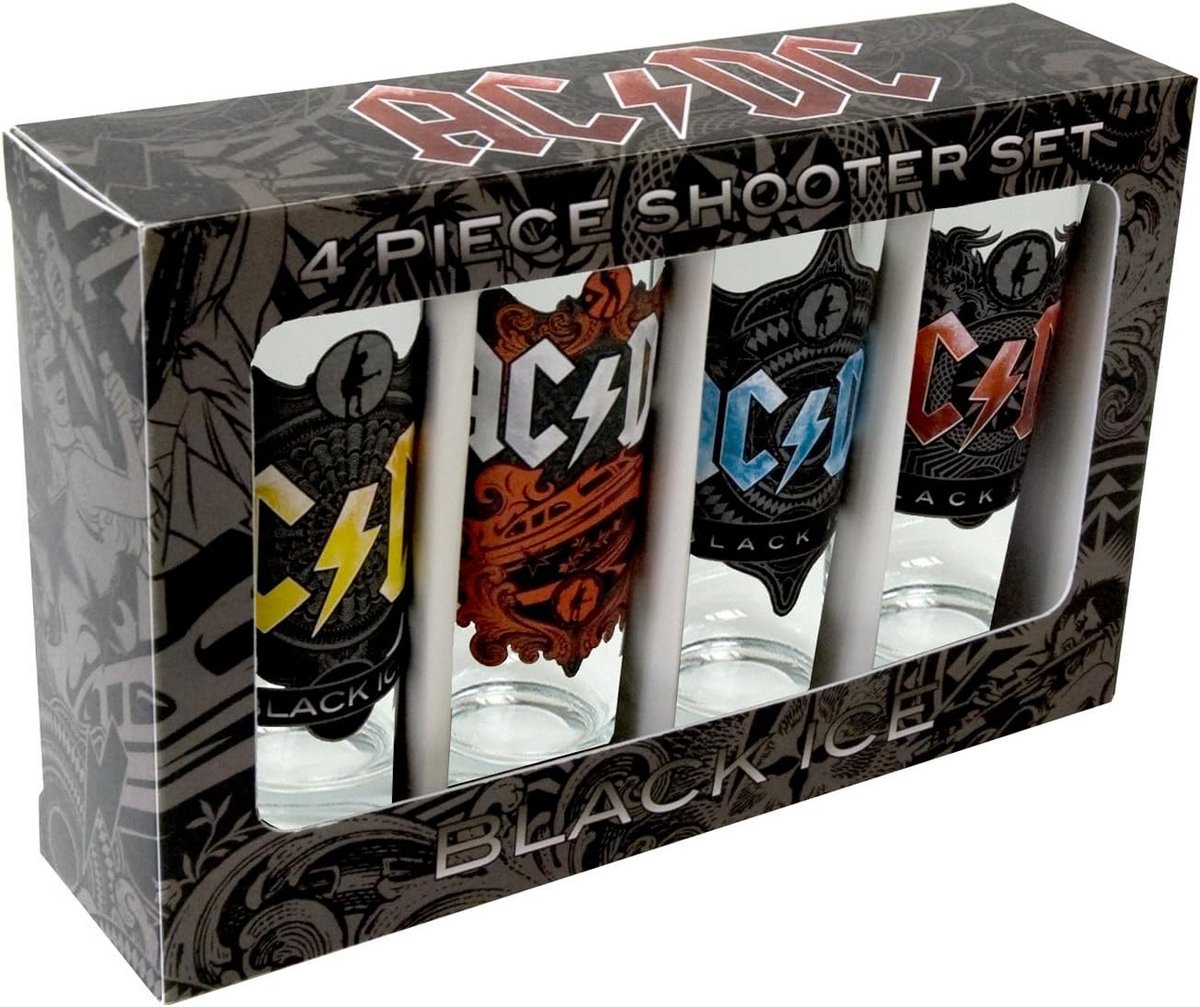 Borrelglaasjes set van 4 met black ice motieven