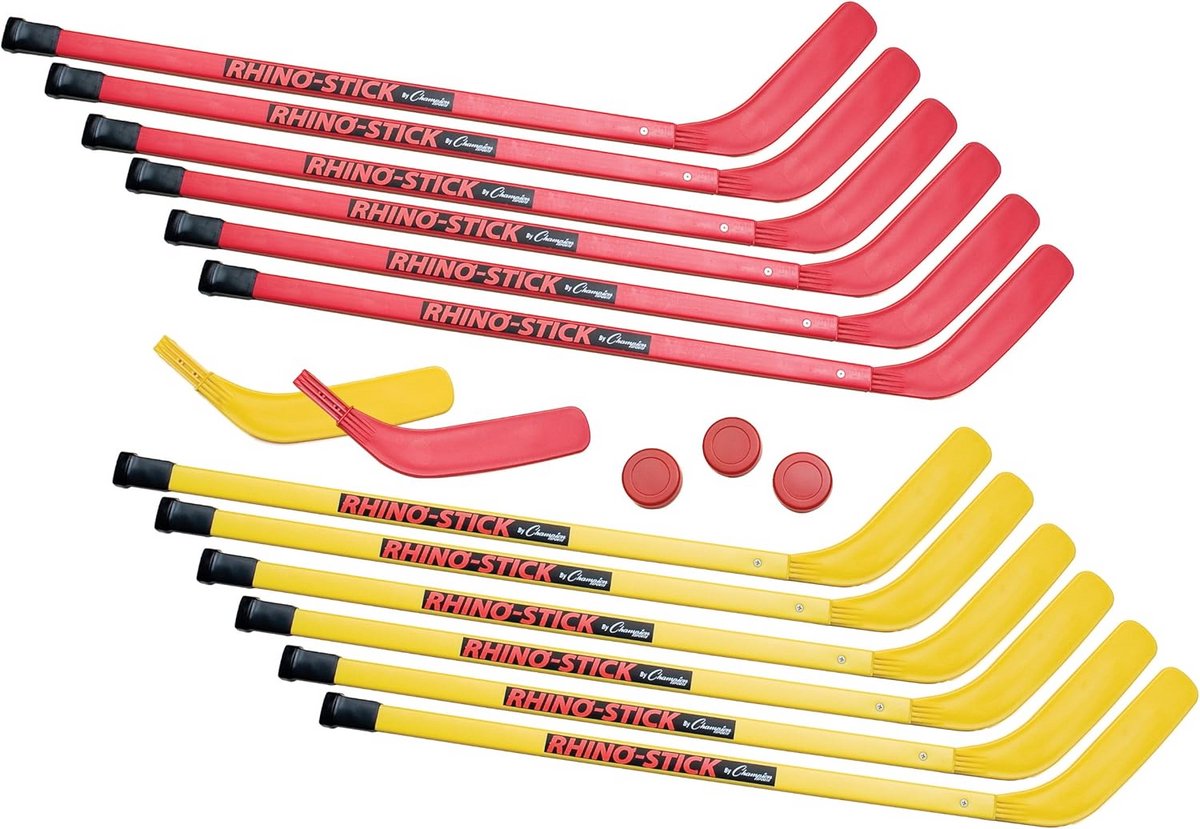 Hockeyset voor Jongeren met Rhino Stick en No-Bounce Pucks - Ideaal voor Vloerhockey