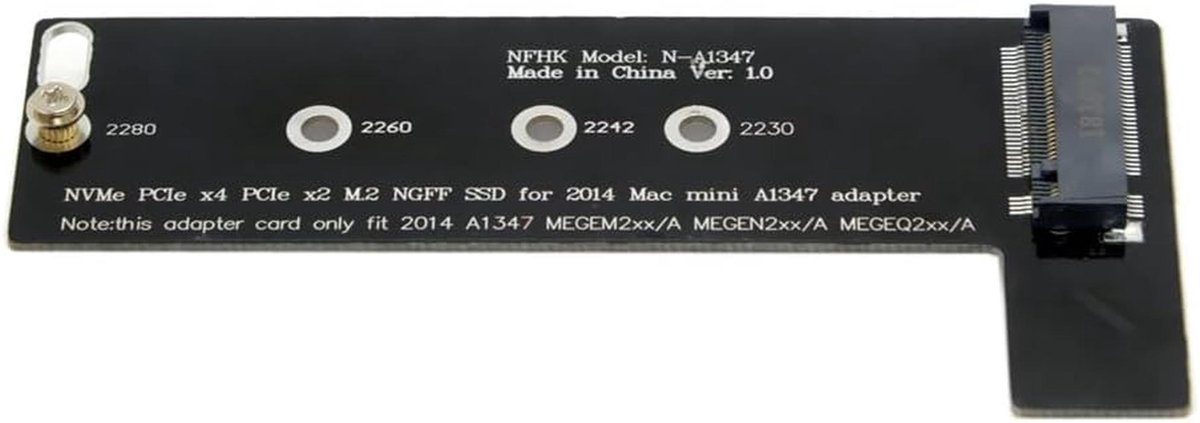 M.2 M-Key NGFF NVME SSD Converter voor 2014 Mac Mini