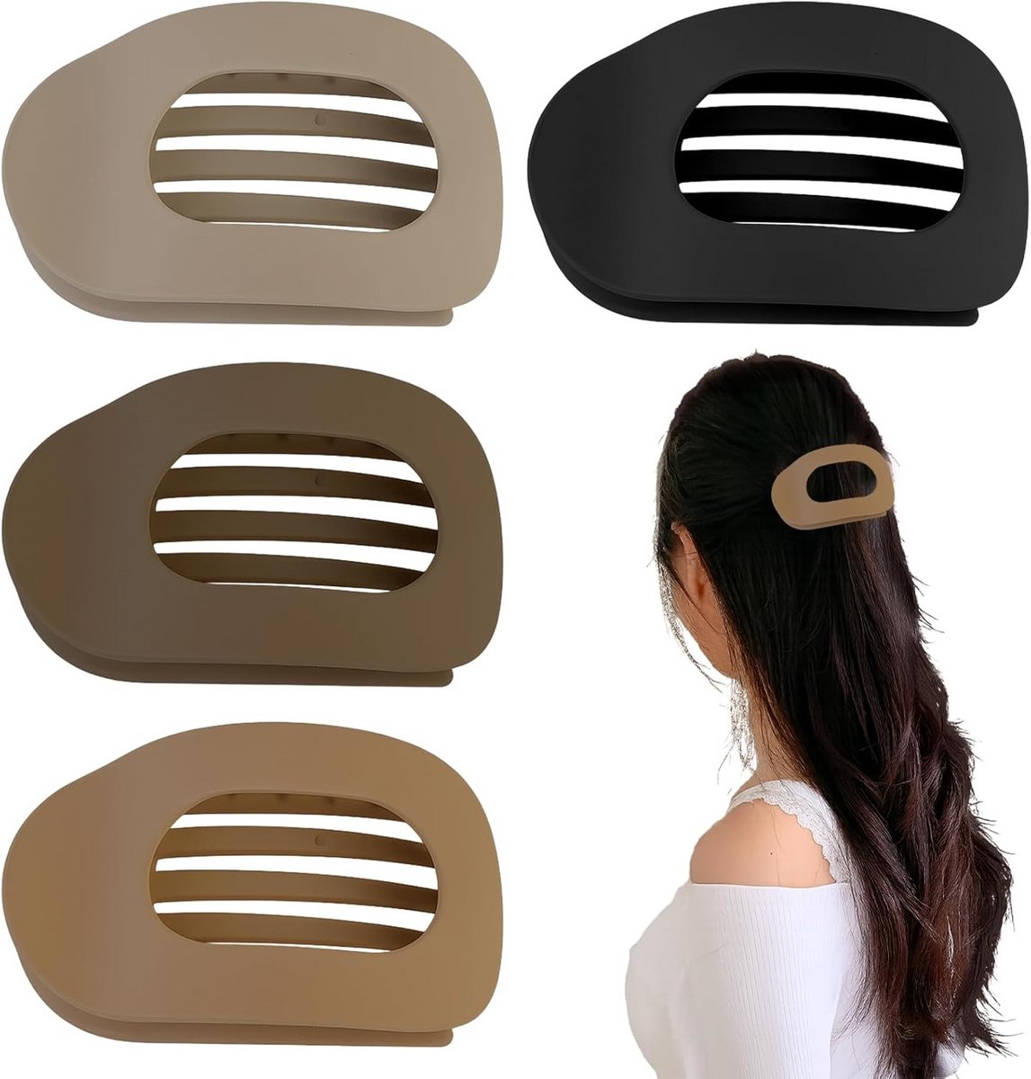 Franse haarklemmen set van 4 - Elegante eendensnavel haarclip voor meisjes en vrouwen