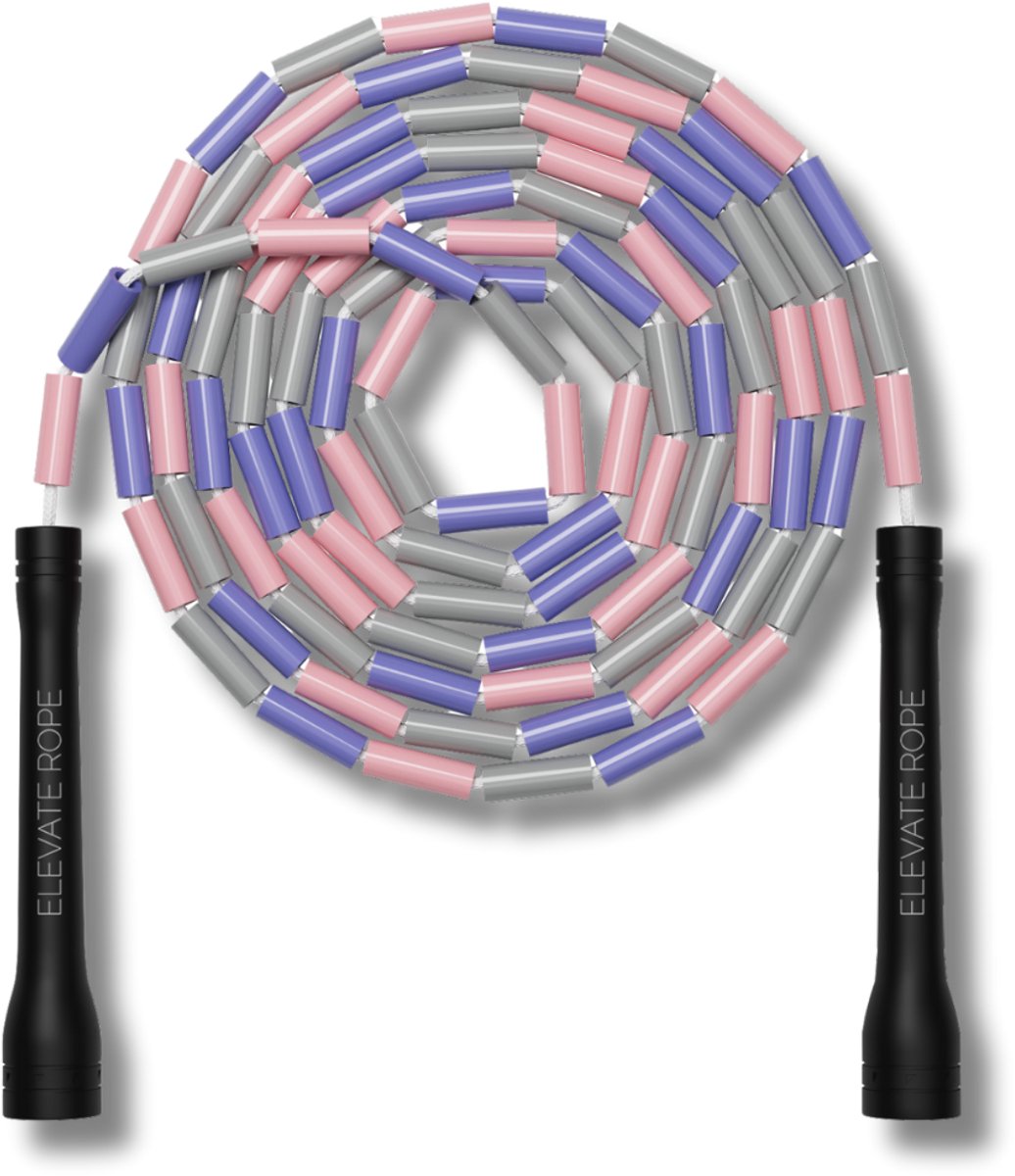 Elevate Rope Professioneel Beaded Springtouw - Verstelbare Jump Rope - Touwtje Springen voor Volwassenen en kinderen - Beaded rope - Conditie & Trucs - Binnen & Buiten Skipping Rope - Fitness Springtouwen