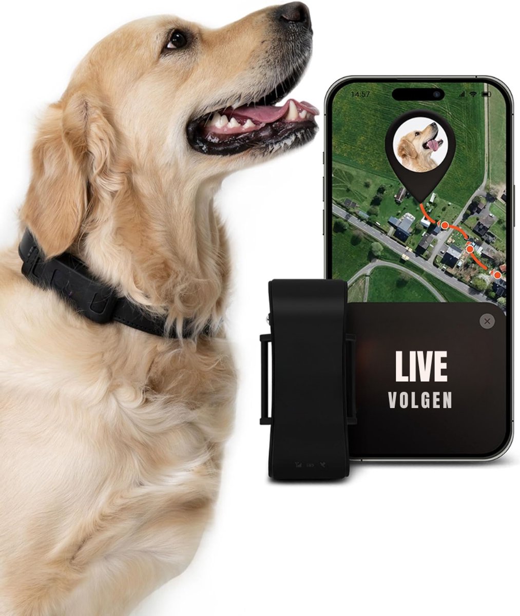 Quvo® GPS Tracker hond - GPS Tracker - GPS Trackers - Zwart - 8cm x 4cm x 2cm