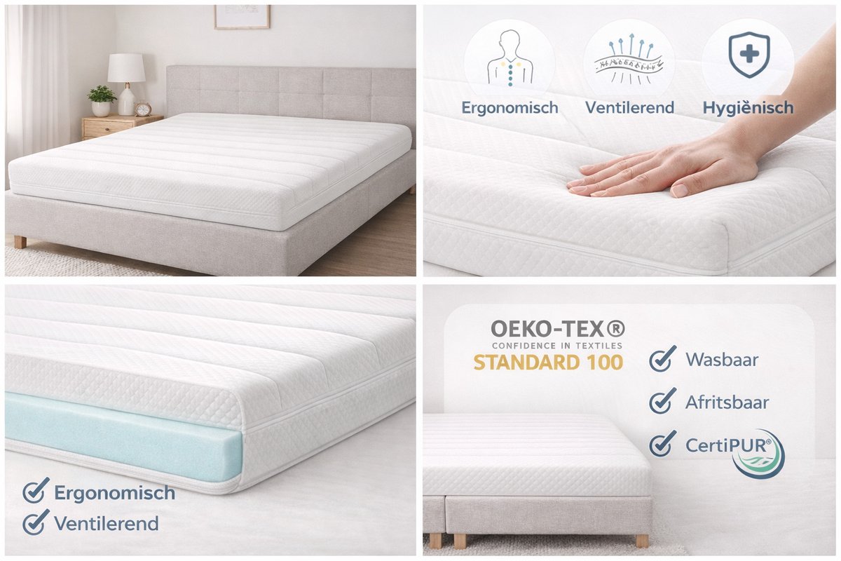 Kikishop Matrashoes 90x200 – Geschikt voor Matrassen van 18-19-20 cm, Ademend en Wasbaar