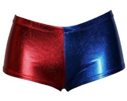 Vrouwen Rood Blauwe Misfit Cosplay Halloween Kostuum – Shorts, Crop Top en Leggings