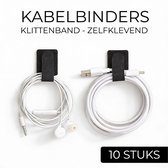 24ME® Lot de 10 Attache-câbles Fermetures velcro auto-adhésifs - 16 mm x 90 mm