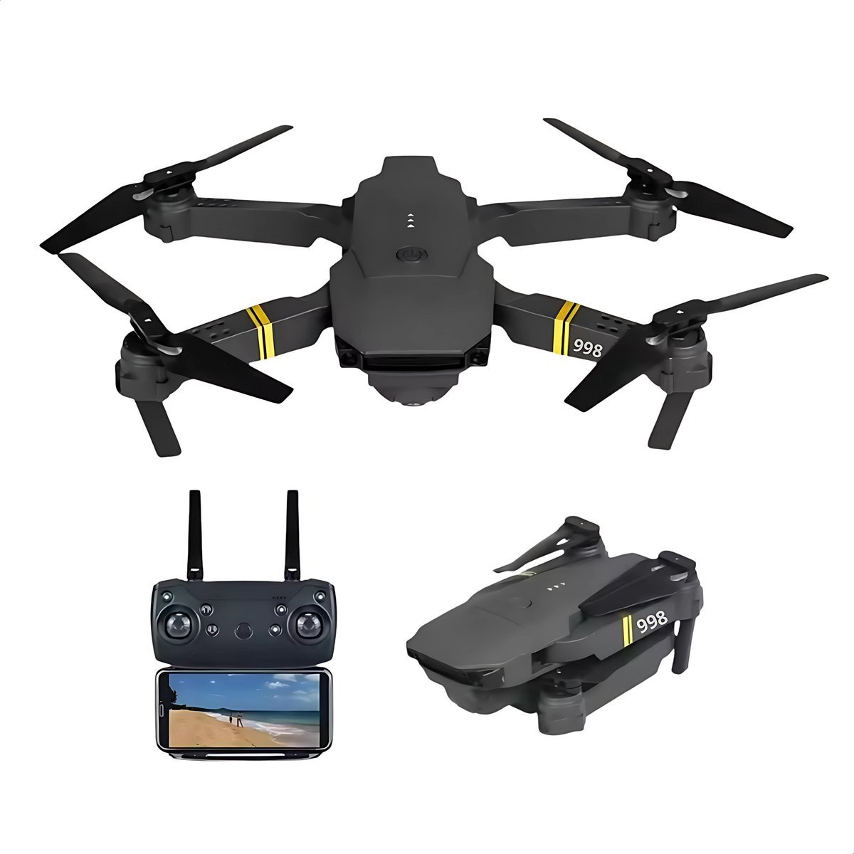 Drone – Opvouwbare WiFi Quadcopter met Afstandsbediening, Dual Camera 1080P, Altitude Hold & FPV Streaming – Compact & Lichtgewicht