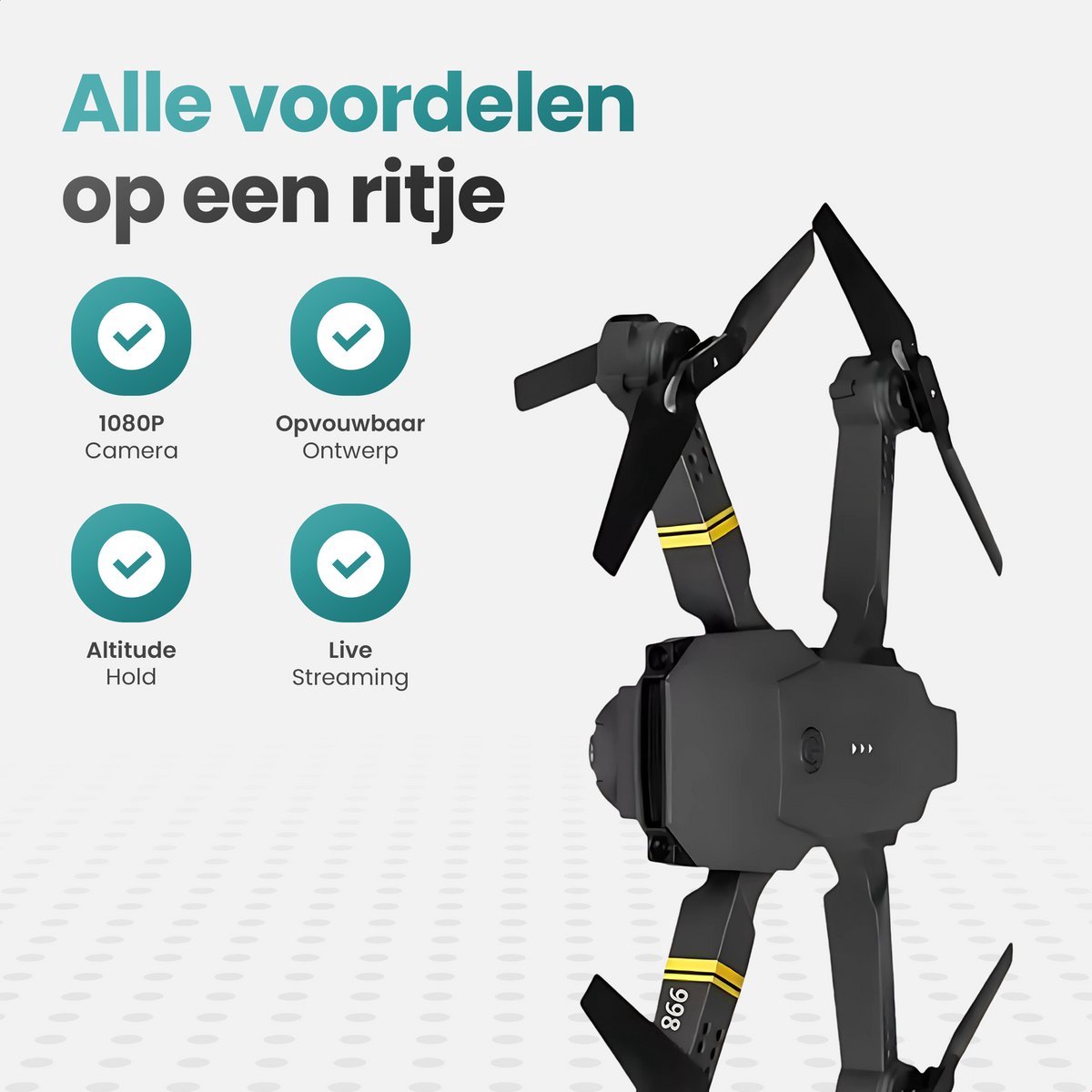 Golermo Opvouwbare WiFi Drone 1080P HD thumbnail 2