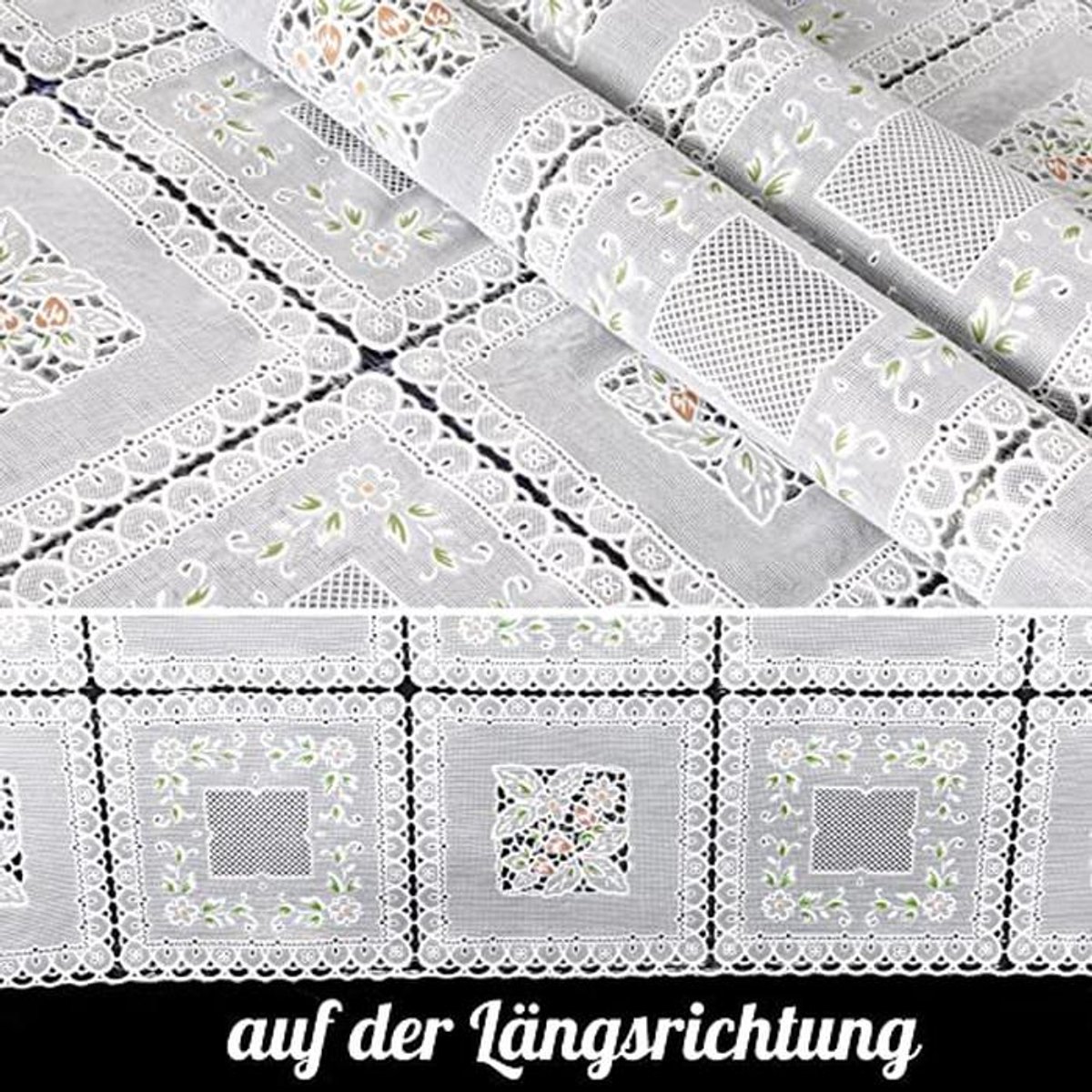 Wasbare Tafelkleed van Vinyl met Kant, 180 x 138 cm, Waterdicht en Elegant