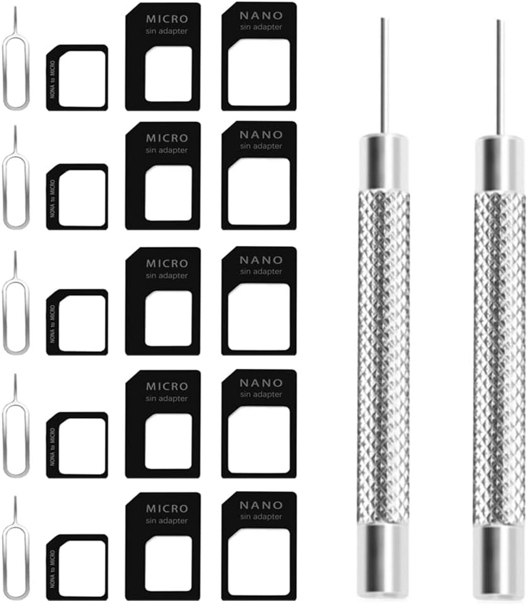 4-in-1 Nano-Simkaartadapter Set voor Smartphone - Inclusief Simextractor