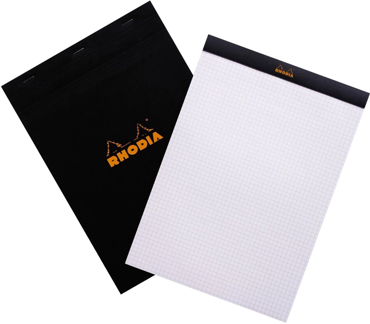 Rhodia Schrijfblok - Notitieblok - N18 - A4 - Ruit - 5x5 mm - 80g - Zwart - 80 vel