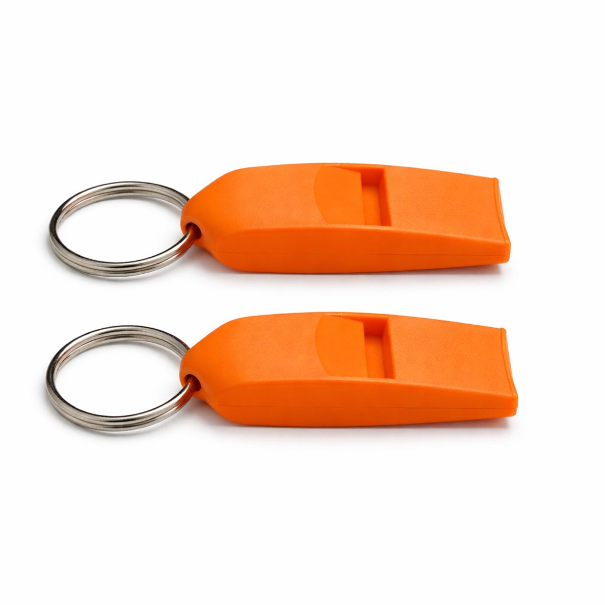 Nuvona 2x oranje Noodfluit 126 dB - Survival whistle - SOS fluitje met sleutelhanger