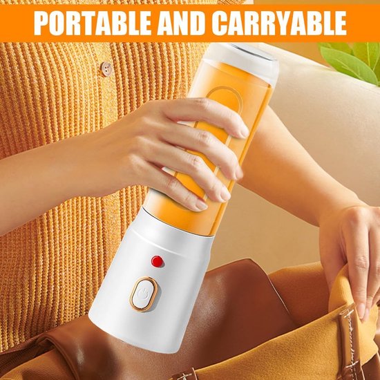 Blender To Go - Smoothie Maker - Mini Blender - 500ML draagbare blender - met mini bijvoedselbeker met deksel - USB-oplaadbare mixer smoothie maker to go - staande mixer klein - voor sapshake, smoothie en babyvoeding - wit van Merkloos — afbeelding 4