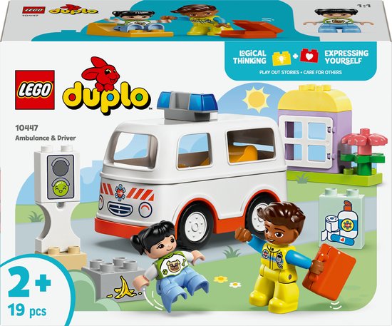 LEGO DUPLO Ambulance avec chauffeur pour faire semblant de jouer - 10447
