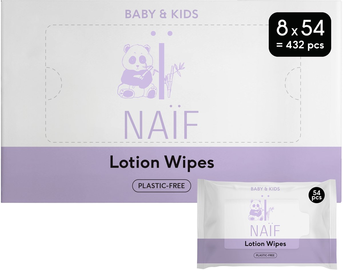 Naïf Lotion Billendoekjes - 8-Pack