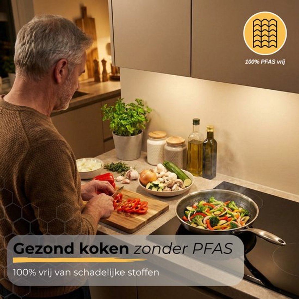 Morelia® Koekenpan Inductie en Gas - Incl Spatel - 100% PFAS Vrij - Keramische Anti aanbaklaag - Oven en Vaatwasserbestendig (Beige, 28cm Morelia® Koekenpan Inductie en Gas - Incl Spatel - 100% PFAS Vrij - Keramische Anti aanbaklaag - Oven en Vaatwasserbestendig (Beige, 28cm