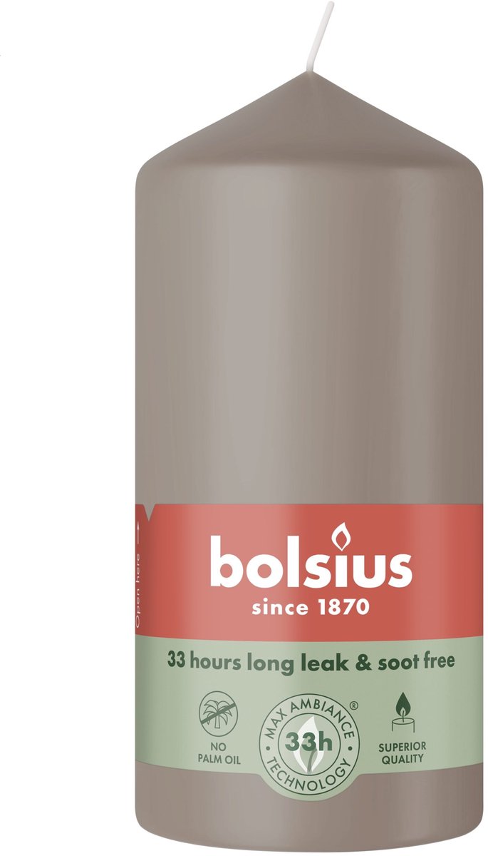 Bolsius Stompkaars 120/58 Light Taupe (1 stuk) Licht taupe