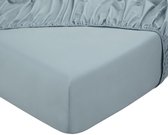 Hoeslaken - 100% coton naturel - 180x200 - bleu clair argent