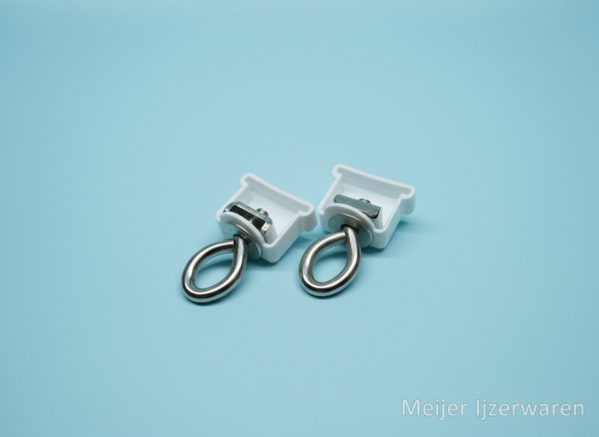 Eindkap voor U-rail - 2 stuks - wit