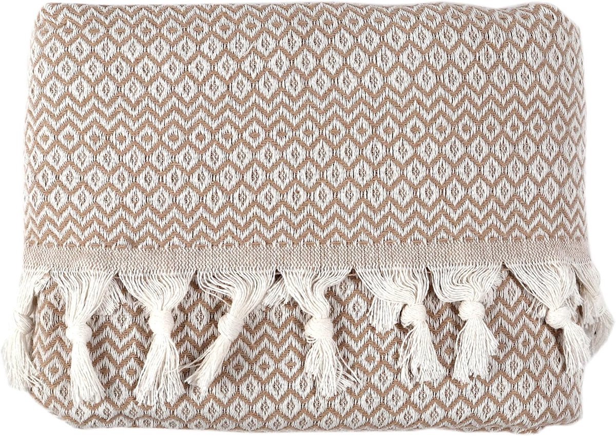 Stunq® Dubbele sprei zand beige crème katoen bankdeken, knuffelige tv-deken, bankdeken, bankdeken, omkeerbaar deken, bedsprei, bankdeken, zomerdeken, 200 x 230 cm