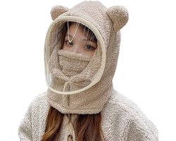 Dames Winter Set van Gebreide Balaclava Hoed en Gezichtsmasker Slouchy Fleece Capuchon en Nek Sjaal Winddicht en Geïsoleerd voor Skiën Sneeuw en Koud Weer als Hoofd en Hals Bescherming