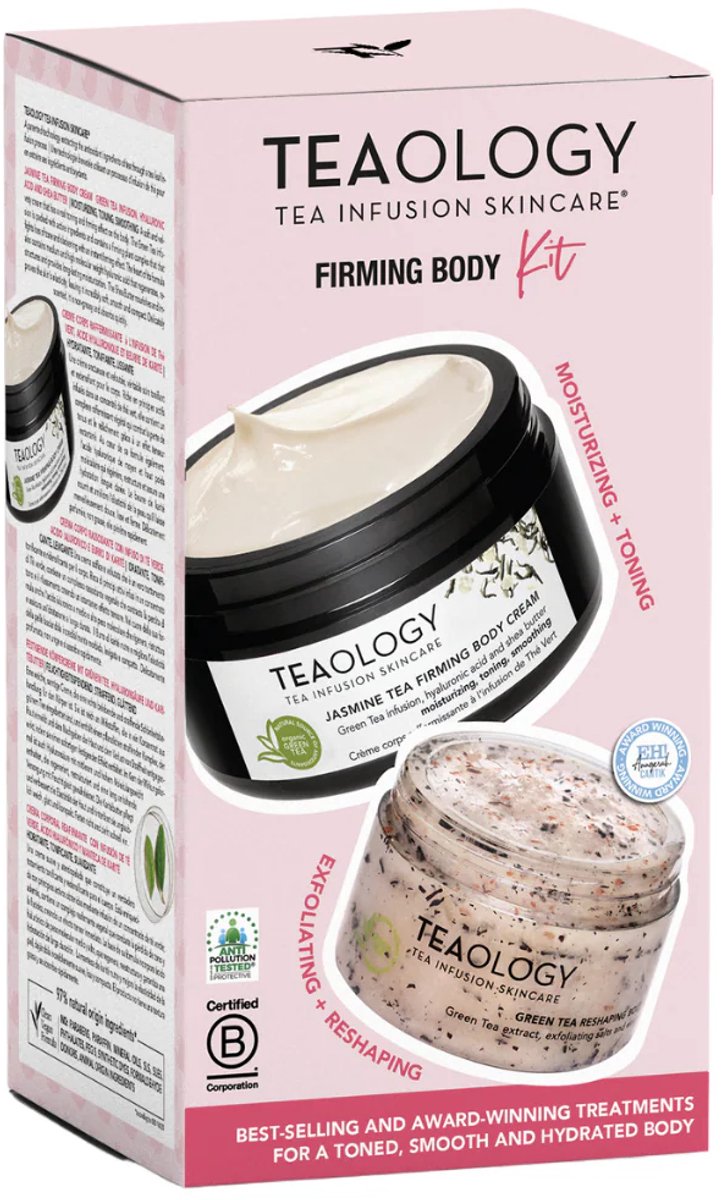 Teaology Firming Body Routine Set – Verstevigende Thee Bodycrème & Scrub – Hydraterend & Verzorgend – Bevat Thee-extracten – Luxe Verzorgingsroutine voor de Huid – Perfect Cadeau – Clean Beauty – Limited Edition