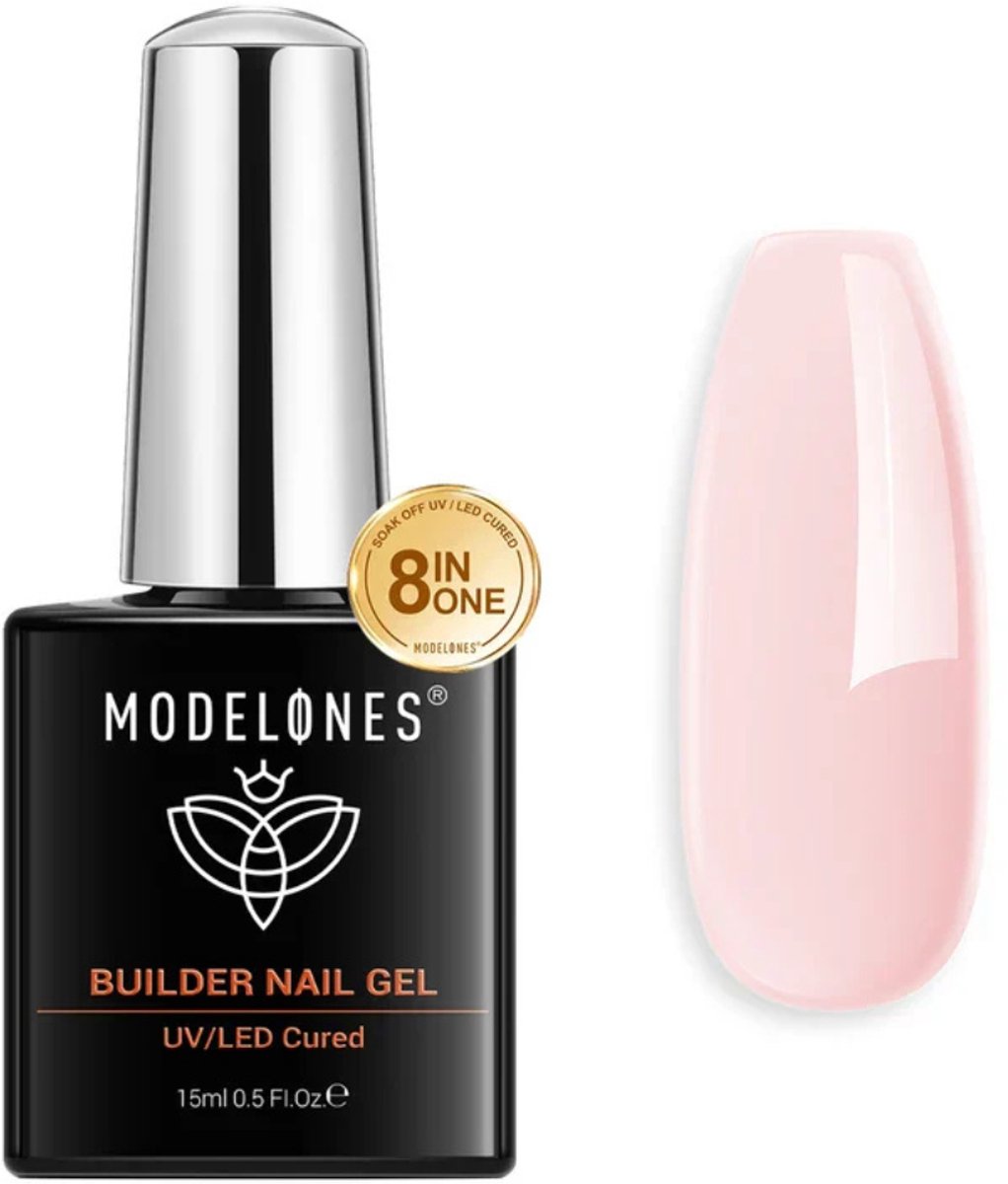 Modelones Barely Pink Builder Nail Gel - TPO & HEMA-free - 15 ml - UV/LED - Sterke & Subtiel Roze Builder Nagelgel