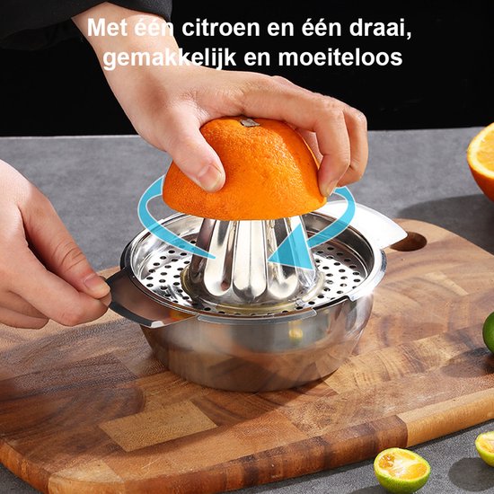Citroenpers - Limoenpers - Handmatige Citroenpers - Lemon squeezer - Citrusknijper - Fruitpers - Sinaasappelpers - RVS - goud van Merkloos — afbeelding 4