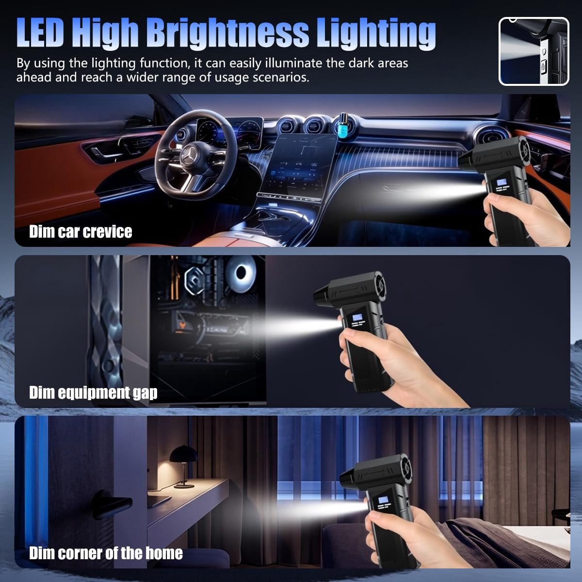 Autostofzuiger, draadloze pneumatische stofafzuiger met - afbeelding 2