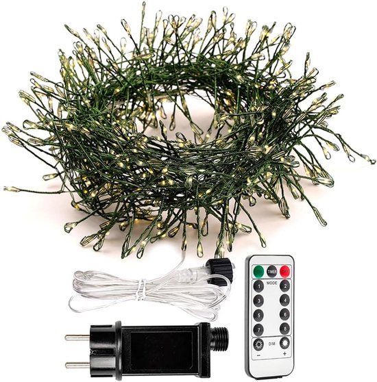 NETTLIFE LED-lichtsnoer 8-pack 2M Koelwitte Koperdraad Met Batterijgevoede Lichtketting