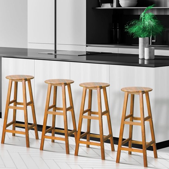 Muso Wood Houten Salade Servers Set, Acacia Houten Vork en Lepel Salade Tang 26cm Serveerlepels Set Hout Keukengereedschap Salade Mixer Lange Handvat
