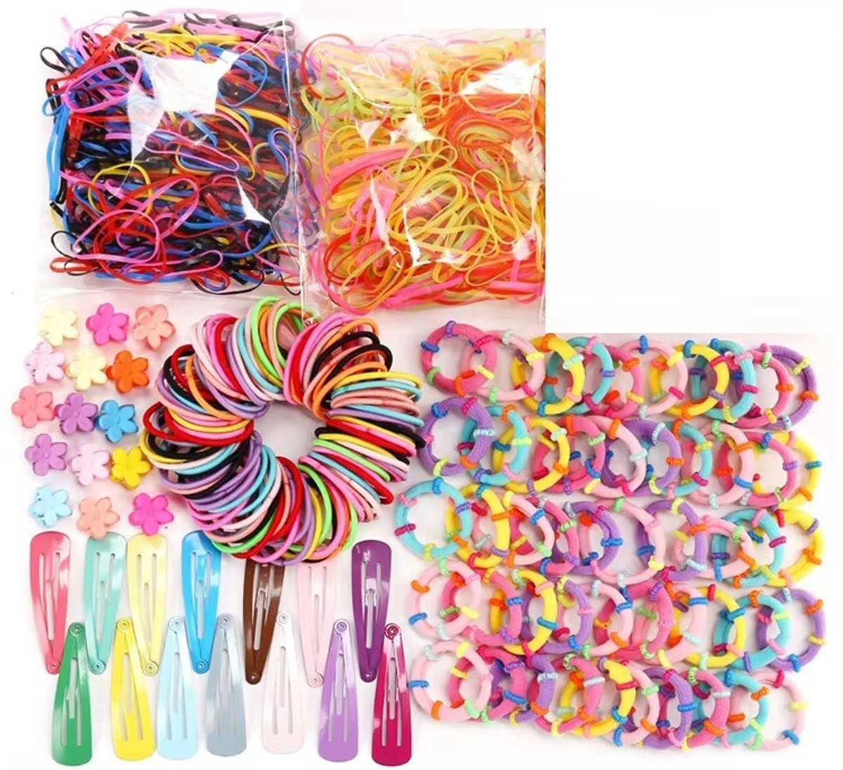 Meisjes Accessoires Giftbox – 780-delige Haaraccessoires Set - Haarelastiekjes - Clips, Speldjes & Elastiekjes - Kleurenmix — cadeau in Mode & Accessoires - foto 4
