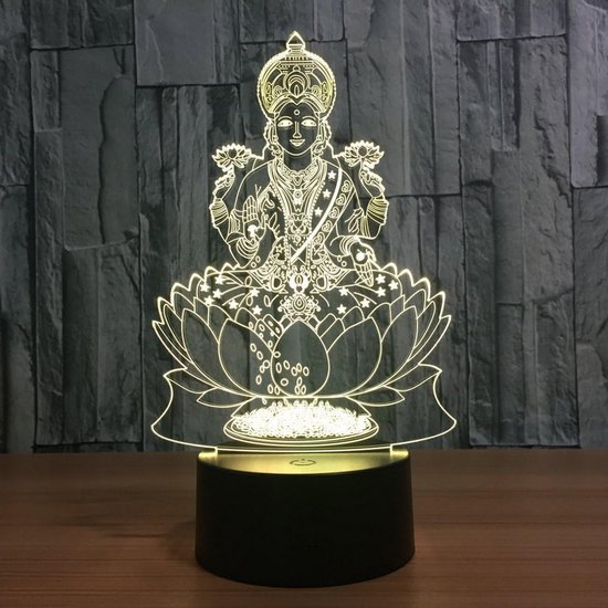 3D Illusie LED Nachtlamp met 16 Kleuren en Afstandsbediening - Sfeervolle Bureaulamp — afbeelding 5