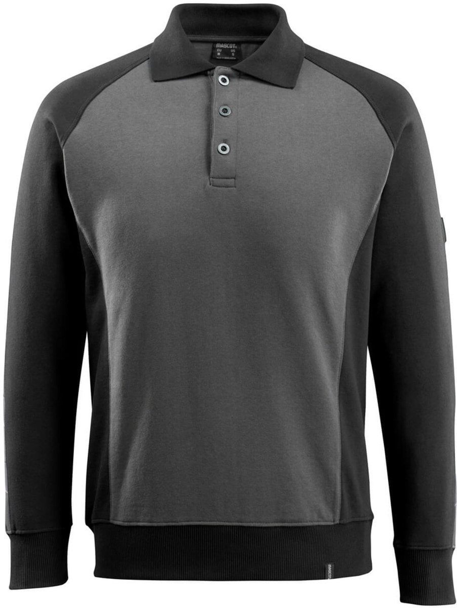 Mascot Unique Polosweatshirt 50610-962 - donkerantraciet/zwart - 3XL