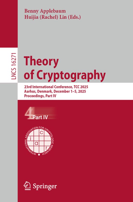 Lecture Notes in Computer Science16271- Theory of Cryptograp ... - cover