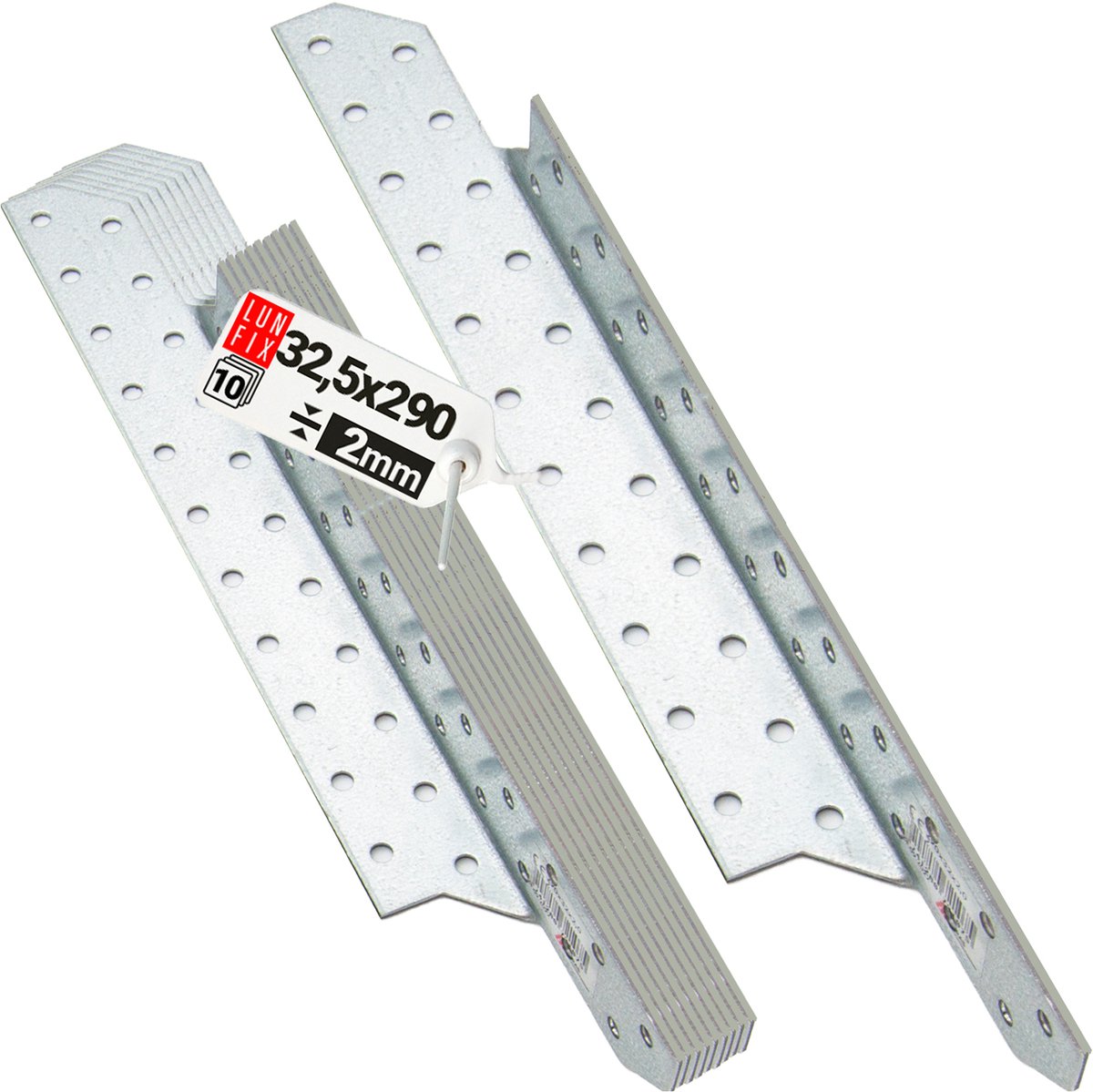 LUN FIX - Sparrenpfettenanker - Verzinkt - 32x290mm - 10 stuks - Zware Hoekverbinder - Rechts