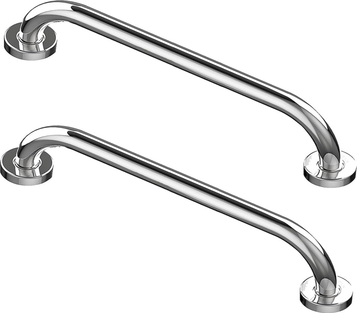 Set van 2 Verchroomde RVS Badkamer Handgrepen 40cm voor Veiligheid Senior