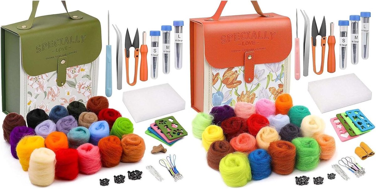 BOTC Naaldvilten - Starterset - Incl. Tools en doos - Needle felting - Pakket - Gekaarde wol - Viltnaalden - Groente — afbeelding 10