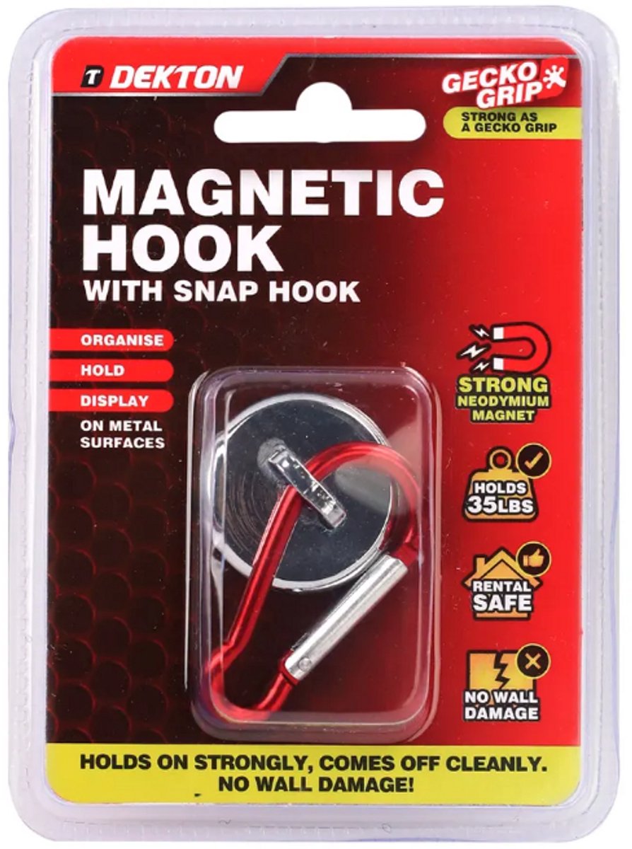 Dekton magnetische karabijnhaak - magneethaak - compact - 15kg draagkracht