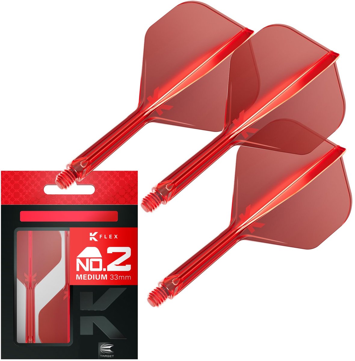 Target K-Flex Red NO2 - Dart Flights - Medium