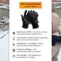 Zwarte R2B handschoenen model "Gent" met functies: warm en comfortabel, touchscreen, water- en winddicht, unisex, anti-slip grip.