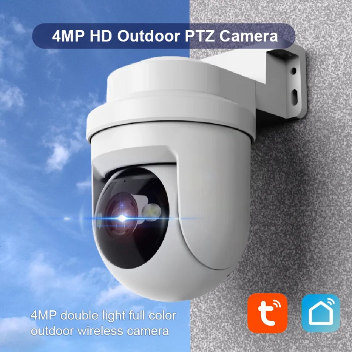 C41 Buiten camera, 4MP, met geheugen kaart slot. Werkt op de Tuya en Smartlife app.