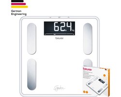 Beurer BF 400 Signature Line White Personenweegschaal - Lichaamsanalyse - Tot 200 kg - BMI/BMR/AMR - 31 x 31 cm - XL verlicht display - 10 Gebruikers - Veiligheidsglas - 5 Jaar garantie - Wit
