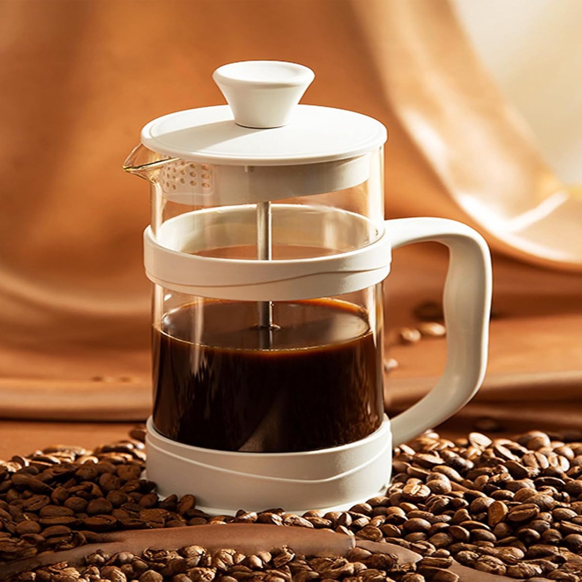 CHIWIN Cafetière - Kaffeebereiter 1000ml – French Press Glas – Verdikt Hittebestendig Glas – 3-Laags Filtersysteem – Antikantelbasis – Voor Koffie, Thee en Melkopschuim