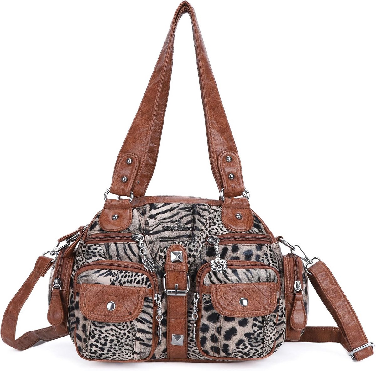 Dames Handtas Schoudertas Hobo Tas van PU Leer met Afneembare Crossbody Band