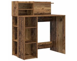 Bureau | Computerbureau | Tafel met opbergruimte met plank Oud Hout 90 x 48 x 101,5 cm