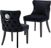 VIVCA A & A Meubels, set van 2, zwart en goud Nikki collectie moderne